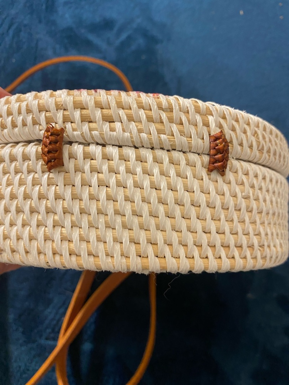Round Woven Colourful Rattan Crossbody Bag - Made in Bali - Picture 7 of 10